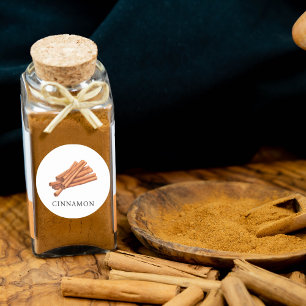 Herb Cinnamon Watercolor  Classic Round Sticker