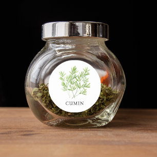 Herb Cumin Watercolor  Classic Round Sticker