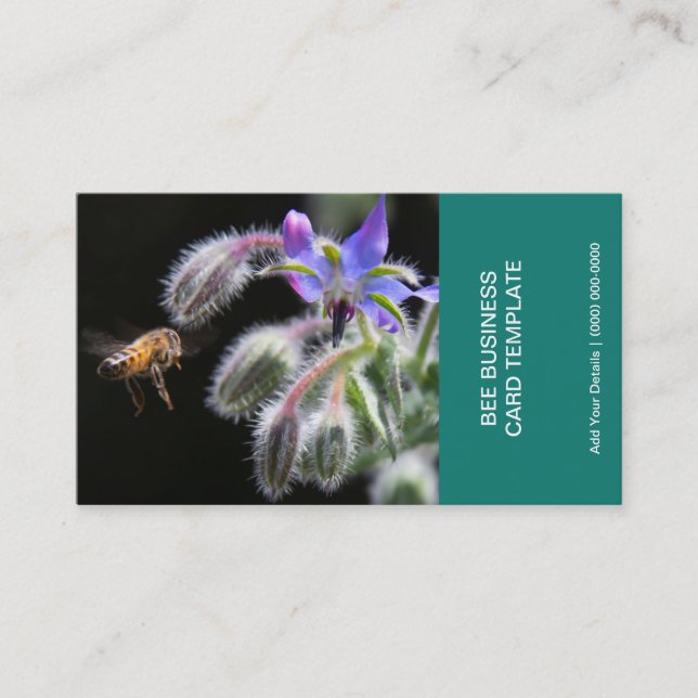 Herb Flowers Photography Honey Bee Business Card (Front)