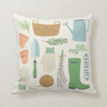 Herb Garden Cushion<br><div class="desc">A collection of gardening tools and herbs</div>