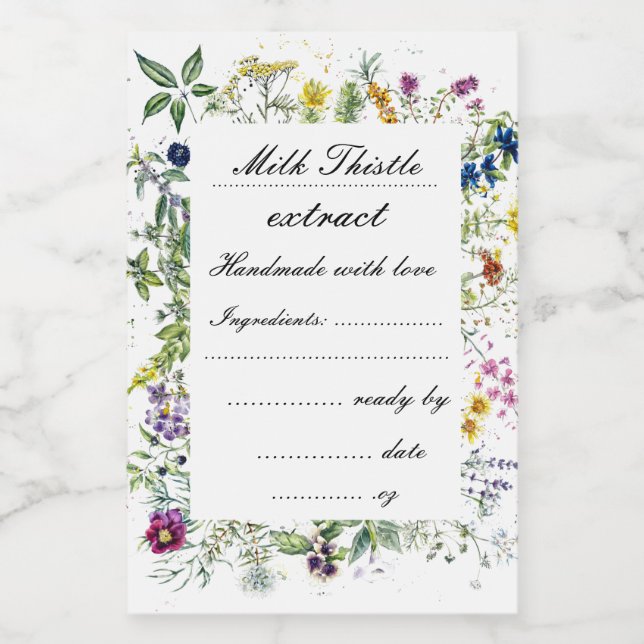 herb garden handmade extract Label Set (Single Label)