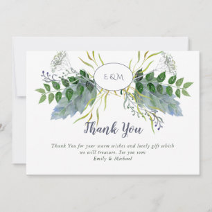 Herb Garden Thank You Card - Blue Green