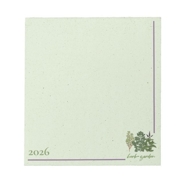 Herb Green Garden  Notepad (Front)