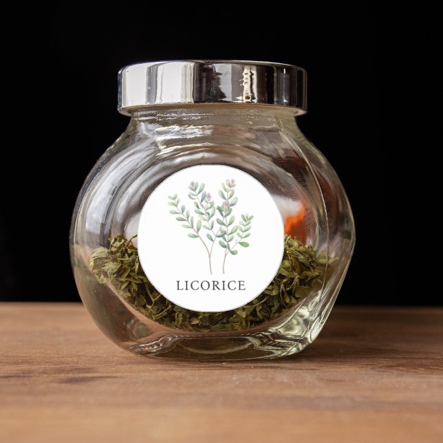 Herb Liquorice Watercolor  Classic Round Sticker (Herb Licorice Watercolor Classic Round Sticker)