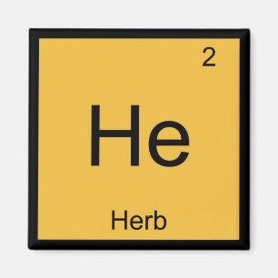 Herb Name Chemistry Element Periodic Table Magnet