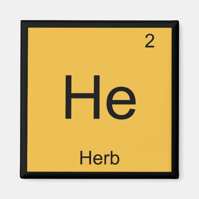 Herb Name Chemistry Element Periodic Table Magnet (Front)