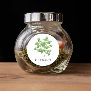 Herb Oregano Watercolor  Classic Round Sticker