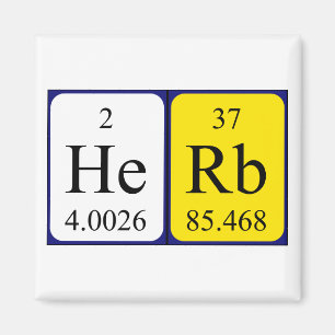 Herb periodic table name magnet