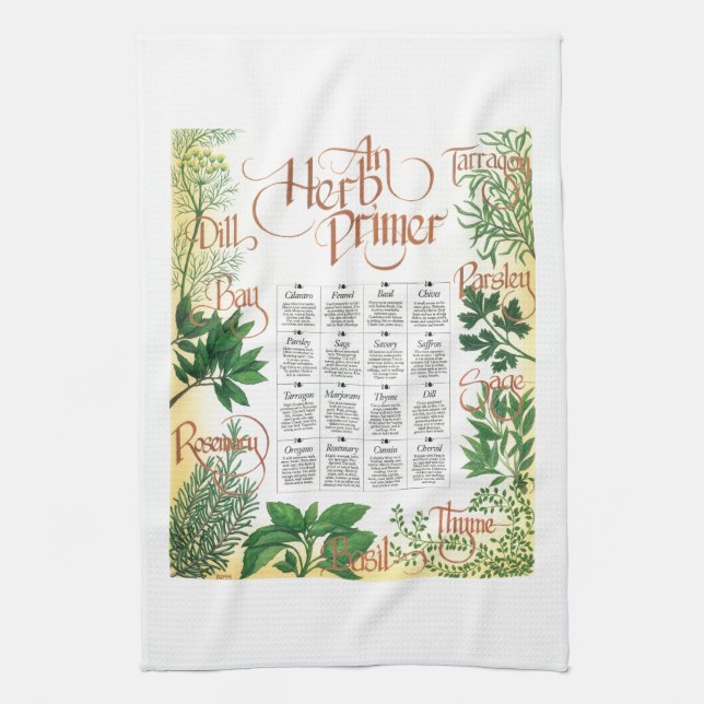 Herb Primer Tea Towel (Vertical)