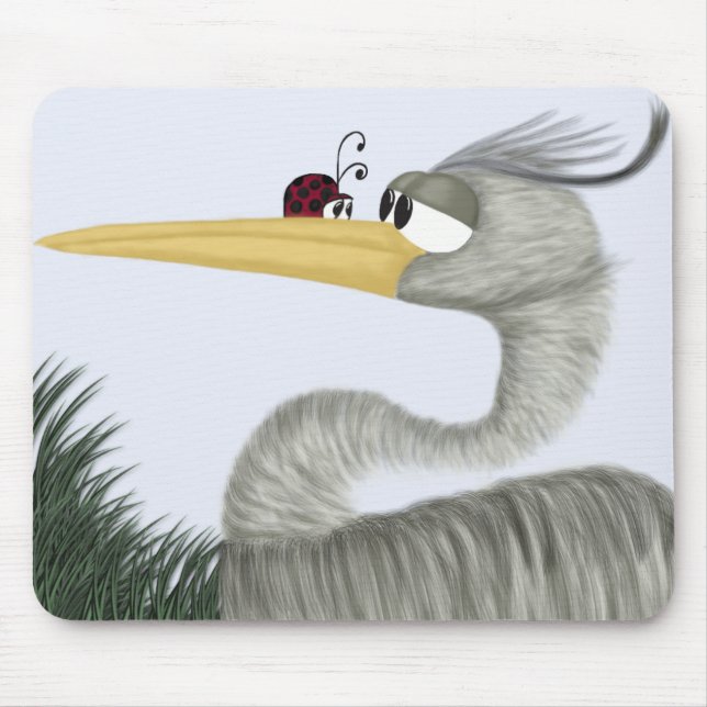 Herb The Heron And His Visitor Mouse Pad (Front)