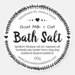 Herbal Botanical Bath Salt Classic Round Sticker