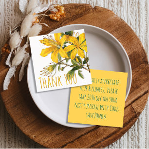 Herbal Business Discount Customer Thank You Square Business Card