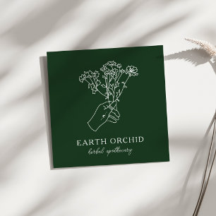 Herbal + Floral Apothecary Green Square Business Card