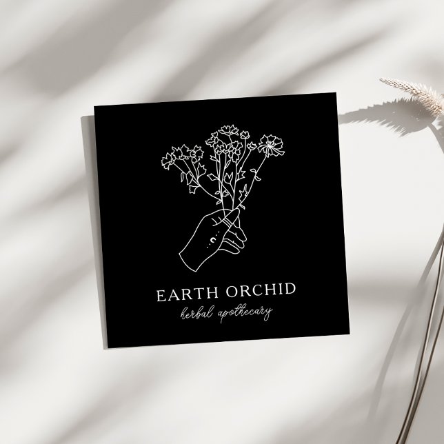 Herbal + Floral Apothecary Square Business Card (Creator Uploaded)