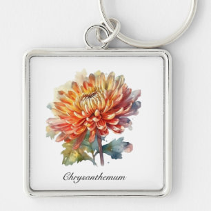 Herbal Life: Chrysanthemum customisable Key Ring