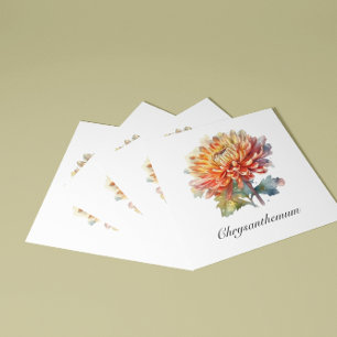 Herbal Life: Chrysanthemum customisable Square Business Card