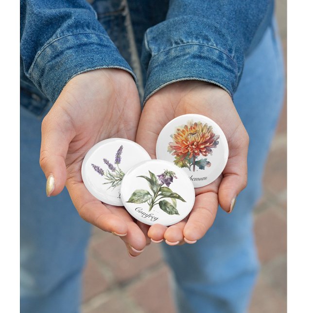 Herbal Life: Lavender, customisable  3 Cm Round Badge (Creator Uploaded)