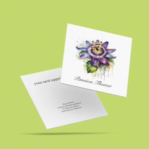 Herbal Life: passion flower customisable Square Business Card