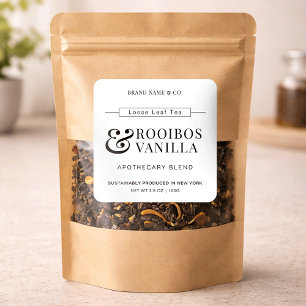 Herbal Tea Minimalist Black White Product Label