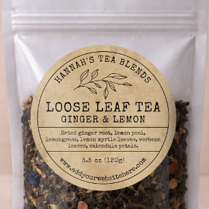 Herbal Tea Rustic Vintage Simple Ingredients Label