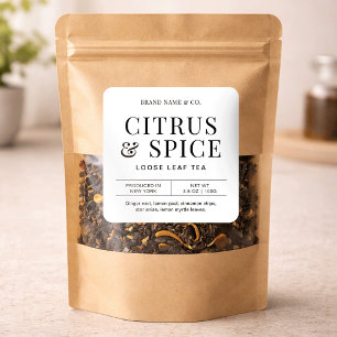 Herbal Tea Simple Minimalist Ingredients Label