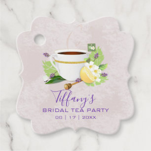 Herbal Tea with Lemon Bridal Shower Favour Tags
