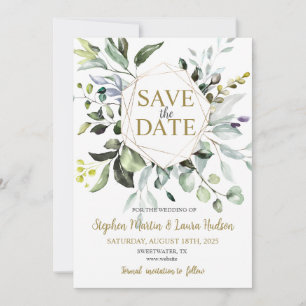 Herbal Watercolor Save The Date Invitation