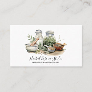 Herbalist Apothecary Watercolor  Business Card