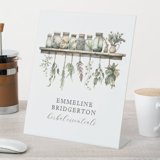 Herbalist Business Pedestal Sign (In SItu)