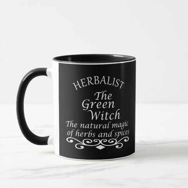 Herbalist green witch magic natural medicine mug (Left)