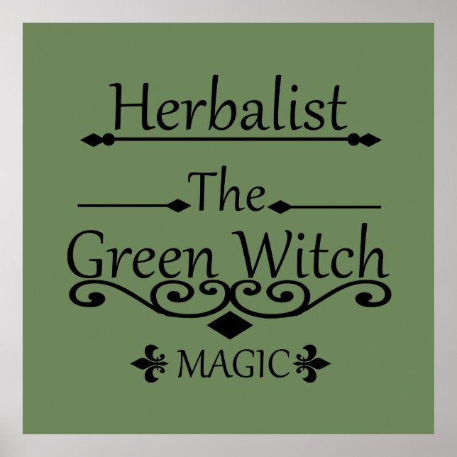 Herbalist green witch magic natural medicine poster (Front)