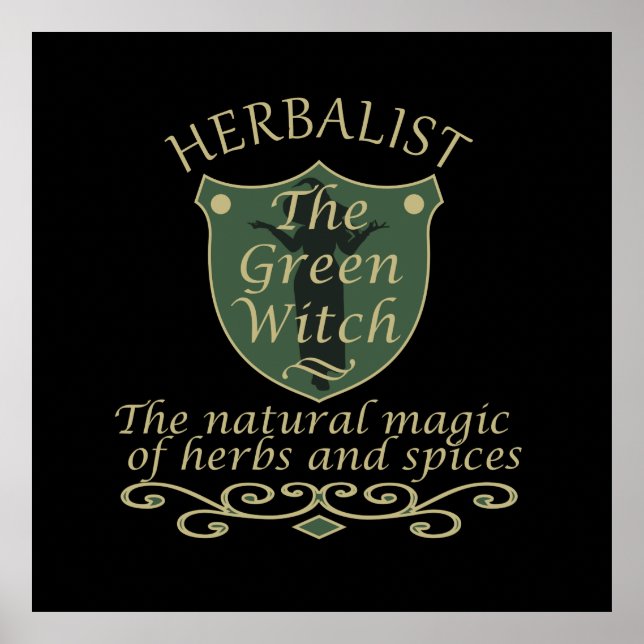 Herbalist green witch magic natural medicine poster (Front)