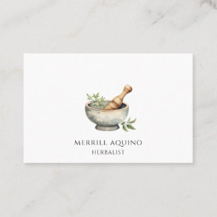 Herbalist Natural Medicine Mortar Pestle Business Card