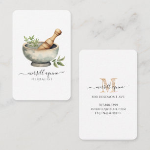 Herbalist Natural Medicine Mortar Pestle Business Card