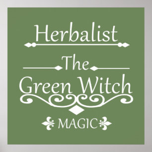 herbalist the green witch magic poster