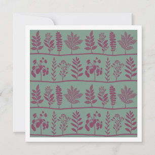 Herbarium Botanical Sage and Berry Mini Art Card