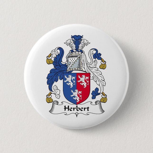 Herbert Family Crest 6 Cm Round Badge (Front)