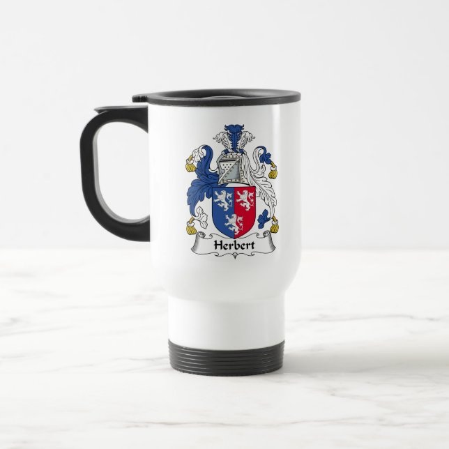Herbert Family Crest Travel Mug (Left)