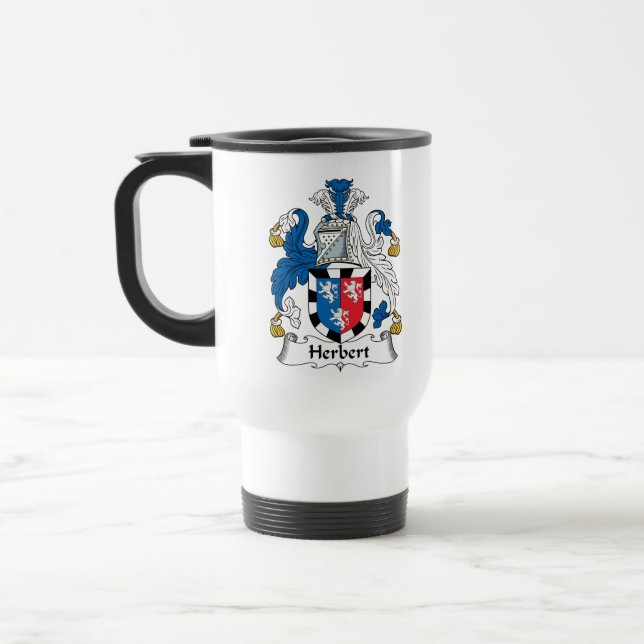 Herbert Family Crest Travel Mug (Left)