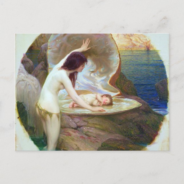 Herbert James Draper - A Water Baby 1900 Postcard (Front)