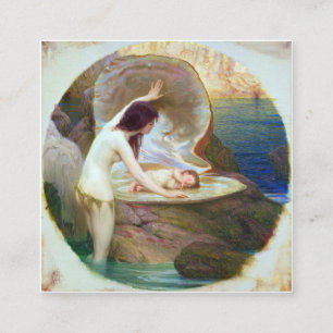 Herbert James Draper - A Water Baby 1900 Square Business Card