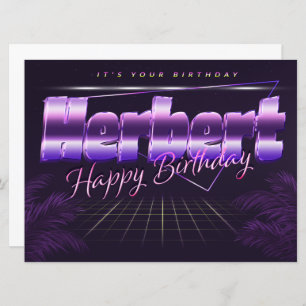 Herbert Name First Name pura retro card Birthday