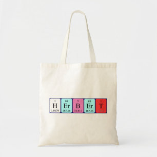 Herbert periodic table name tote bag