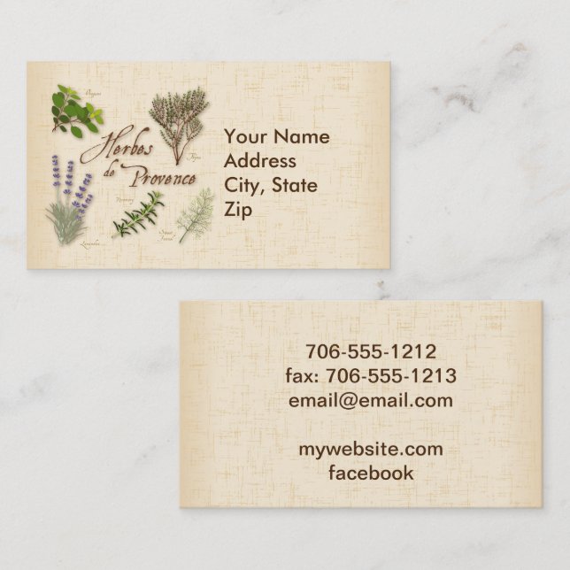 Herbes de Provence Business Card (Front/Back)
