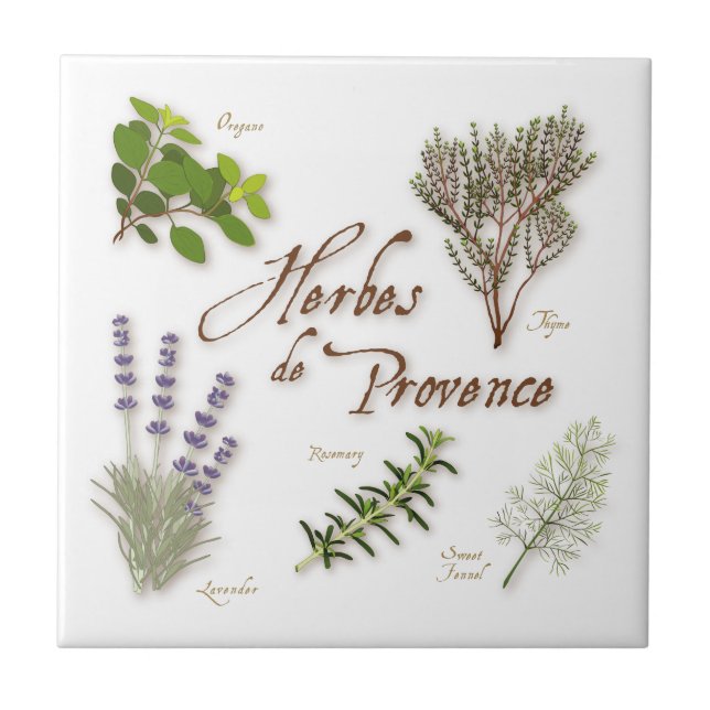 Herbes de Provence Ceramic Tile (Front)