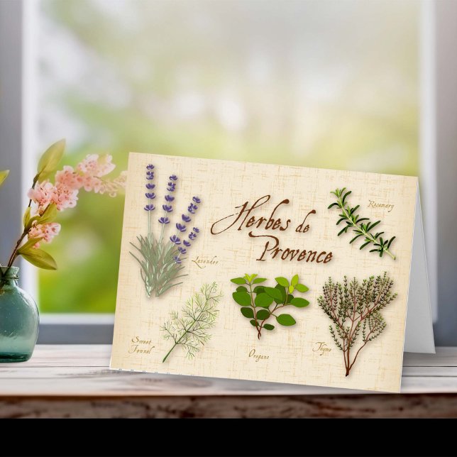 Herbes de Provence Recipe Greeting Card (Herbes de Provence Recipe Greeting Card. You can also personalize with your custom text.)