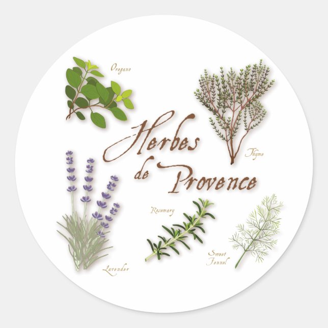 Herbes de Provence Round Sticker (Front)