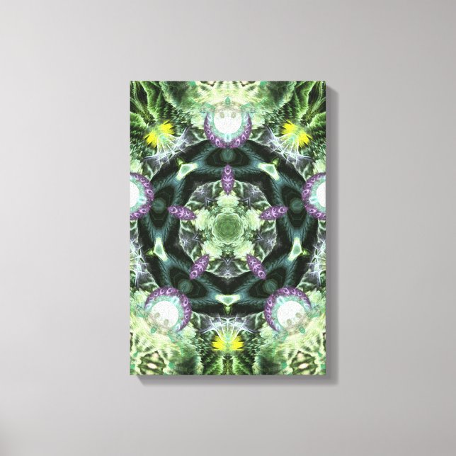 Herbilicious Geometry Fractal Mandala  Wrapped Can Canvas Print (Front)
