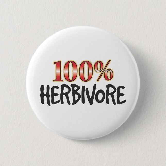 Herbivore 100 Percent 6 Cm Round Badge (Front)