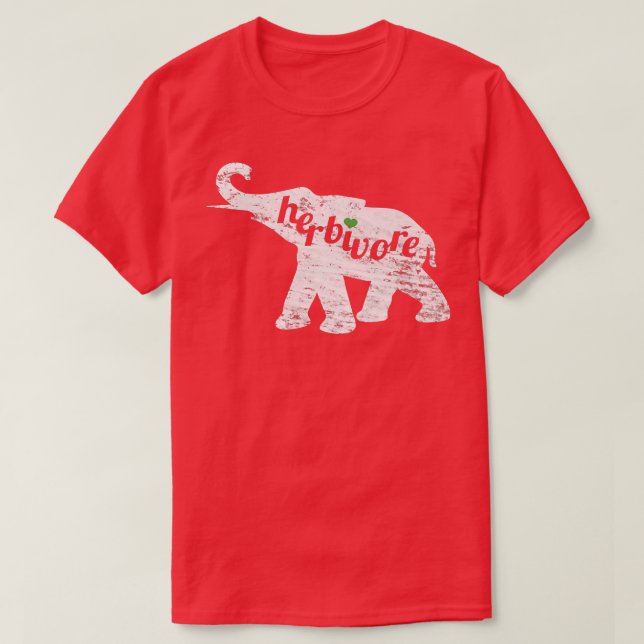 HERBIVORE Elephant Vegan ApparelPlantBased Eater D T-Shirt (Design Front)
